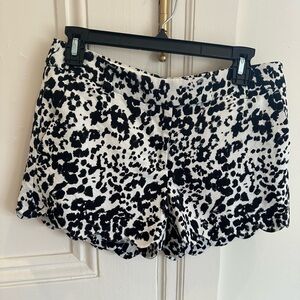 J. Crew Black & White Scalloped Hem Shorts